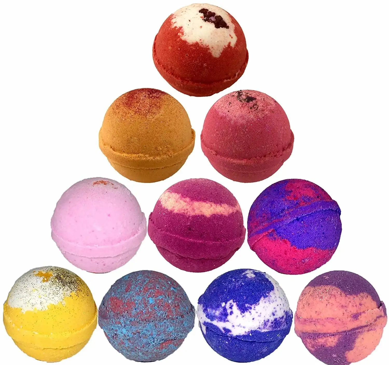 Natural Gift Set BathBombs Organic Essential Oils Spa Fizzies Moisturizing Shea Butter and Salts Bath bombs