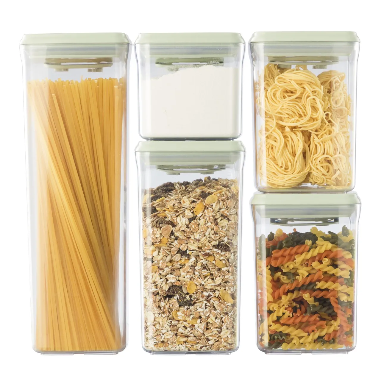 Hot arrival Hokkaido dry food container 500 ml 1000ml 1400ml 2100ml transparent air tight PP plastic