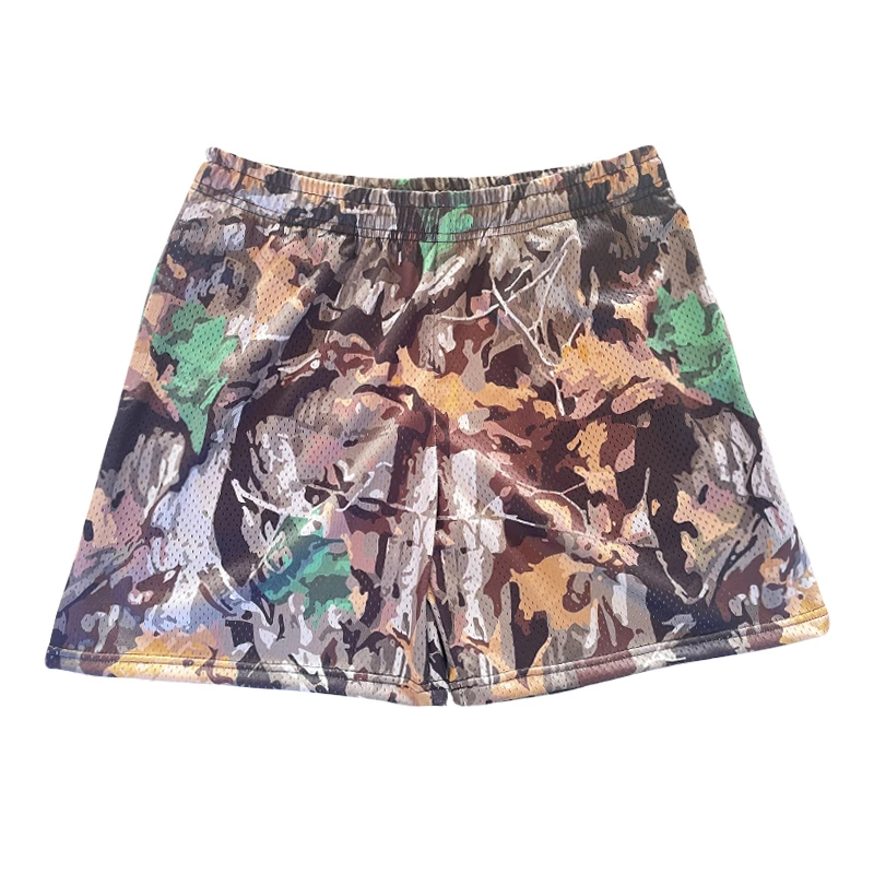 2024 high quality gym mesh custom shorts camo men camouflage 5 inch inseam print thick basketball shorts mesh