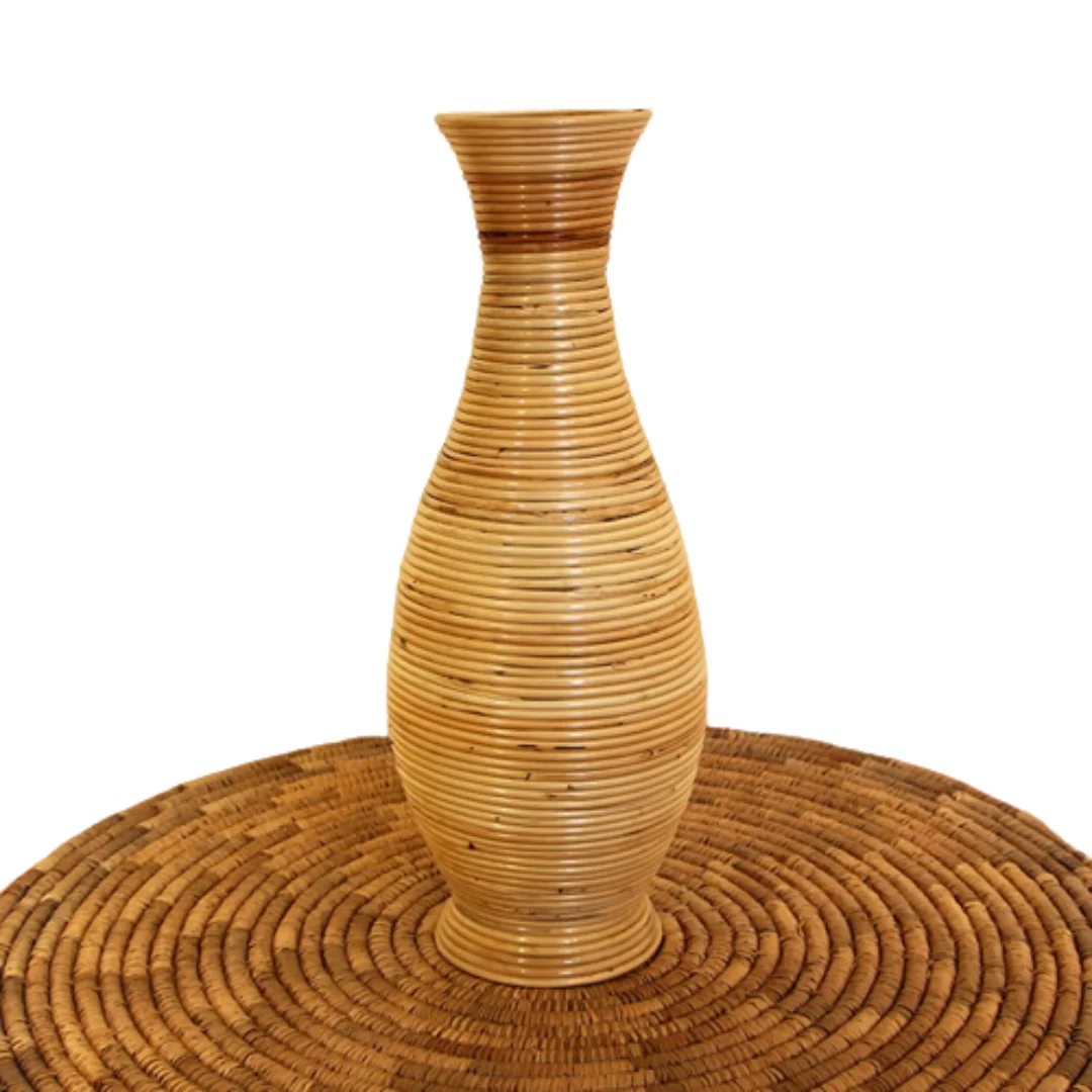 Super Products for Wholesale 2023 2024 Best Price Natural Eco-friendly Vintage ground Rattan Vase made in Vietnam from keico ltd