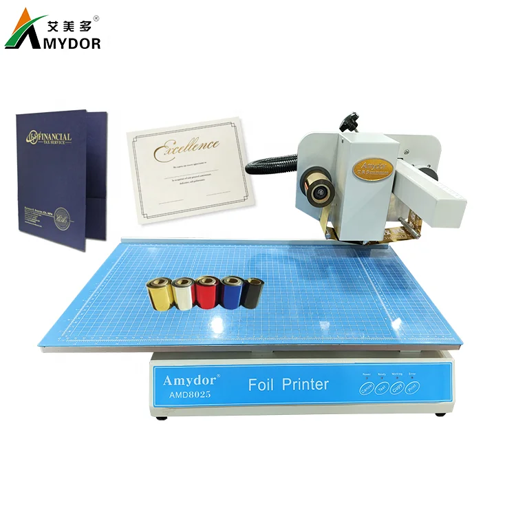 Certificates Red Envelopes Folders Digital Gold Foil Printing Machine for Hot Stamping Amydor Factory AMD8025