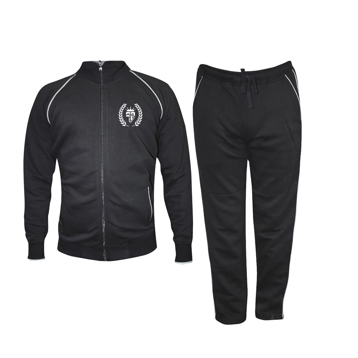 Small Quantity Custom men Sweat Suits Solid Jogger Sets Zipper Hoodie Tracksuits men Two Pieces Pants Set With Logo Jogging suit