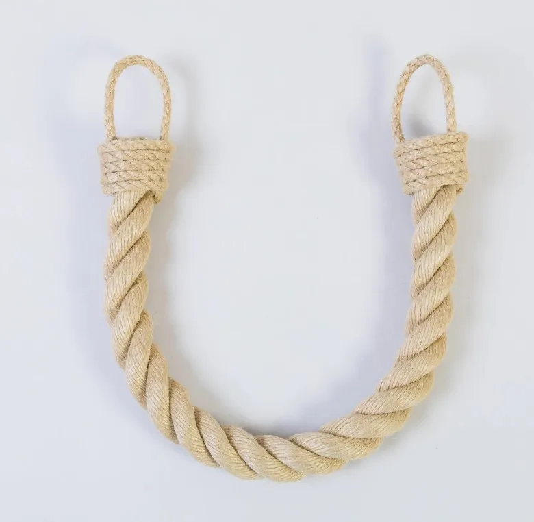 Extra Thick Beige Hemp Rope Curtain Tiebacks - Chunky Tie Back