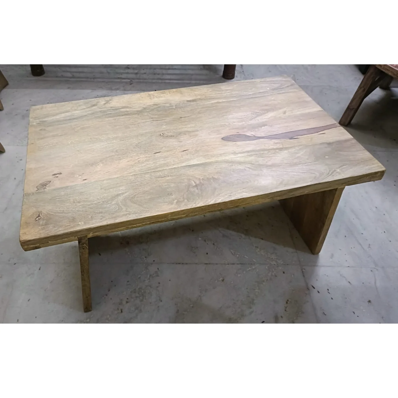 2024 NEW RECTANGLE SHAPE WOODEN TWO BROAD LEGS COFFEE CENTRE TABLE NATURAL FOR HOME GARDEN  CUSTOMISE TABLES IN VARIOUS COLORS