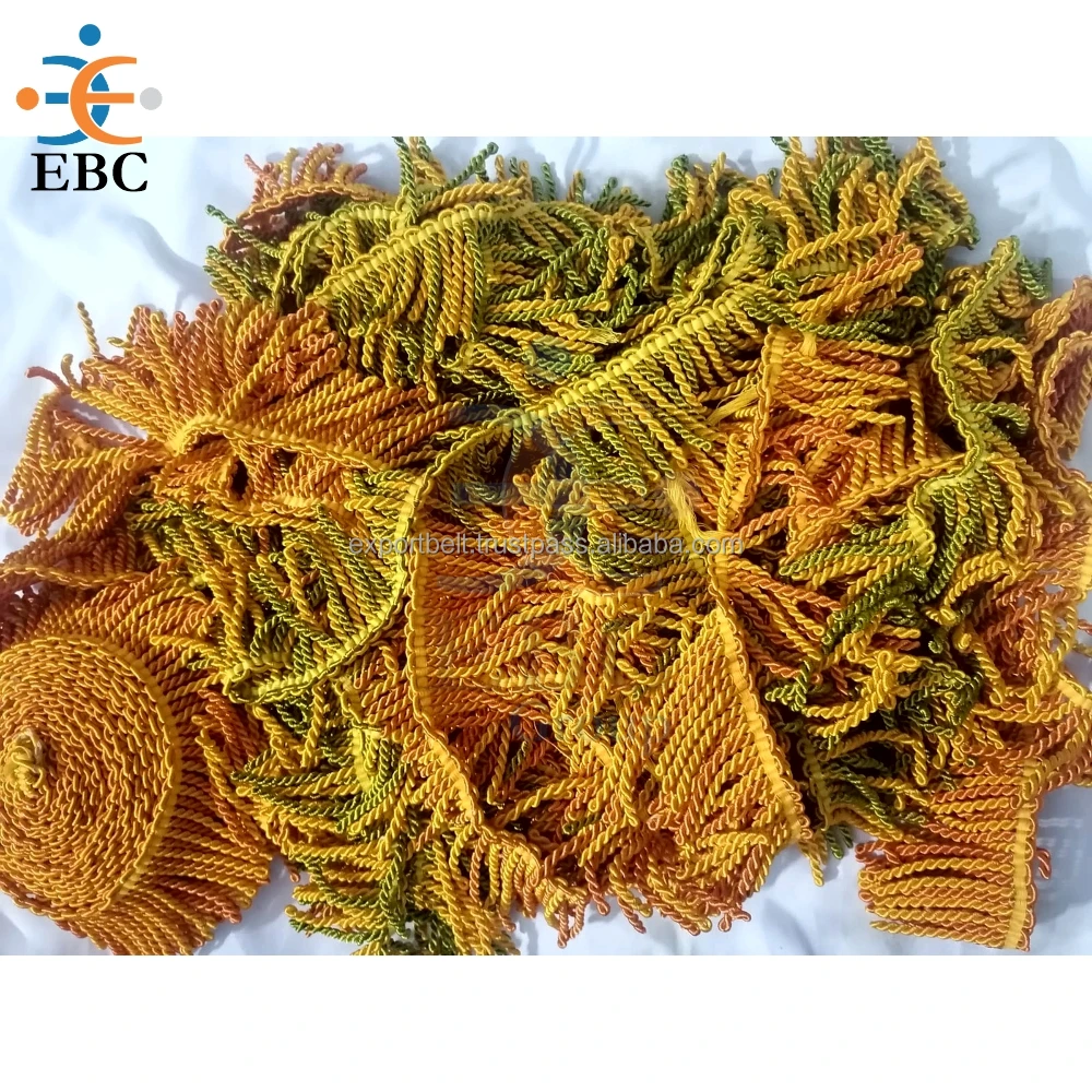OEM Gold Silk Fringe Customized Multicolored Silk Fringe Wholesale Silk Fringe for Decoration