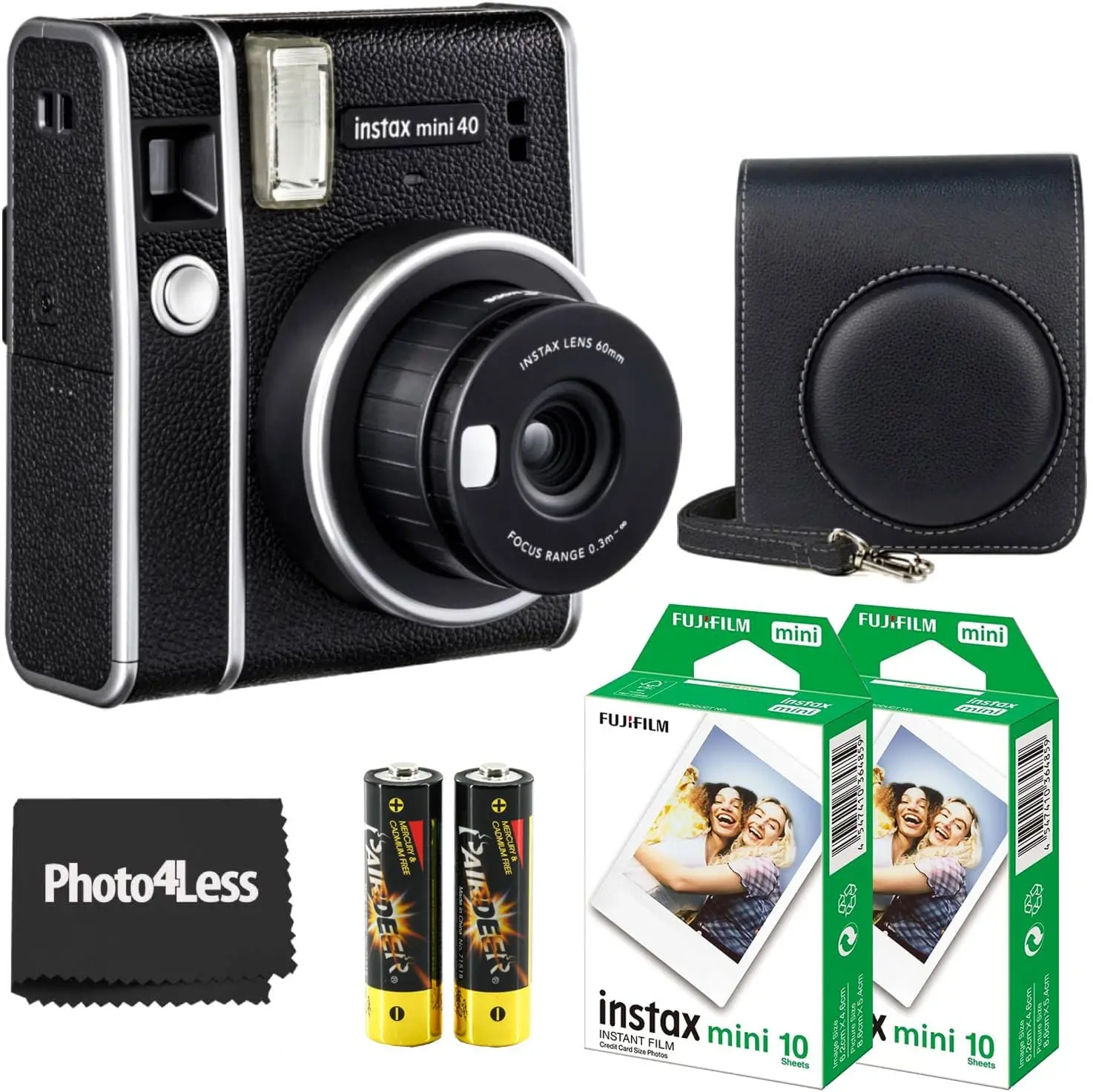 Instax Mini 40 мгновенная камера винтажная черная, Fuji Instax Mini пленка 20 листов