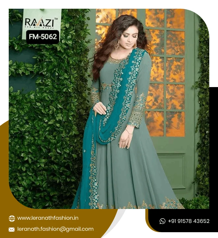 Fox Georgette With Embroidery Work + Stone Suits Ladies Party Wear Punjabi Sharara Suits Online
