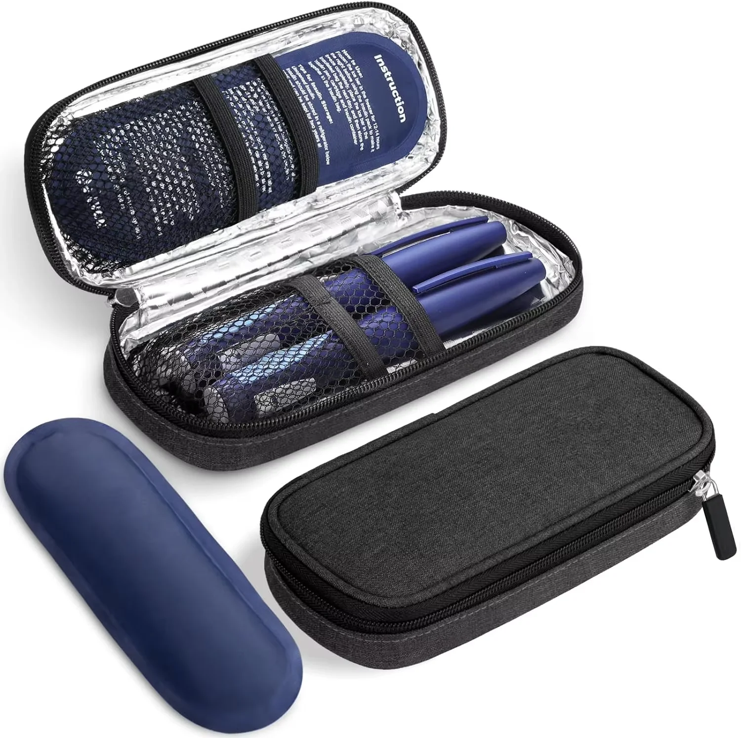 Diabetic Medication Insulated Cooling Bag Insulin Pen Cooler Travel Case with TSA Approved Ice Packs