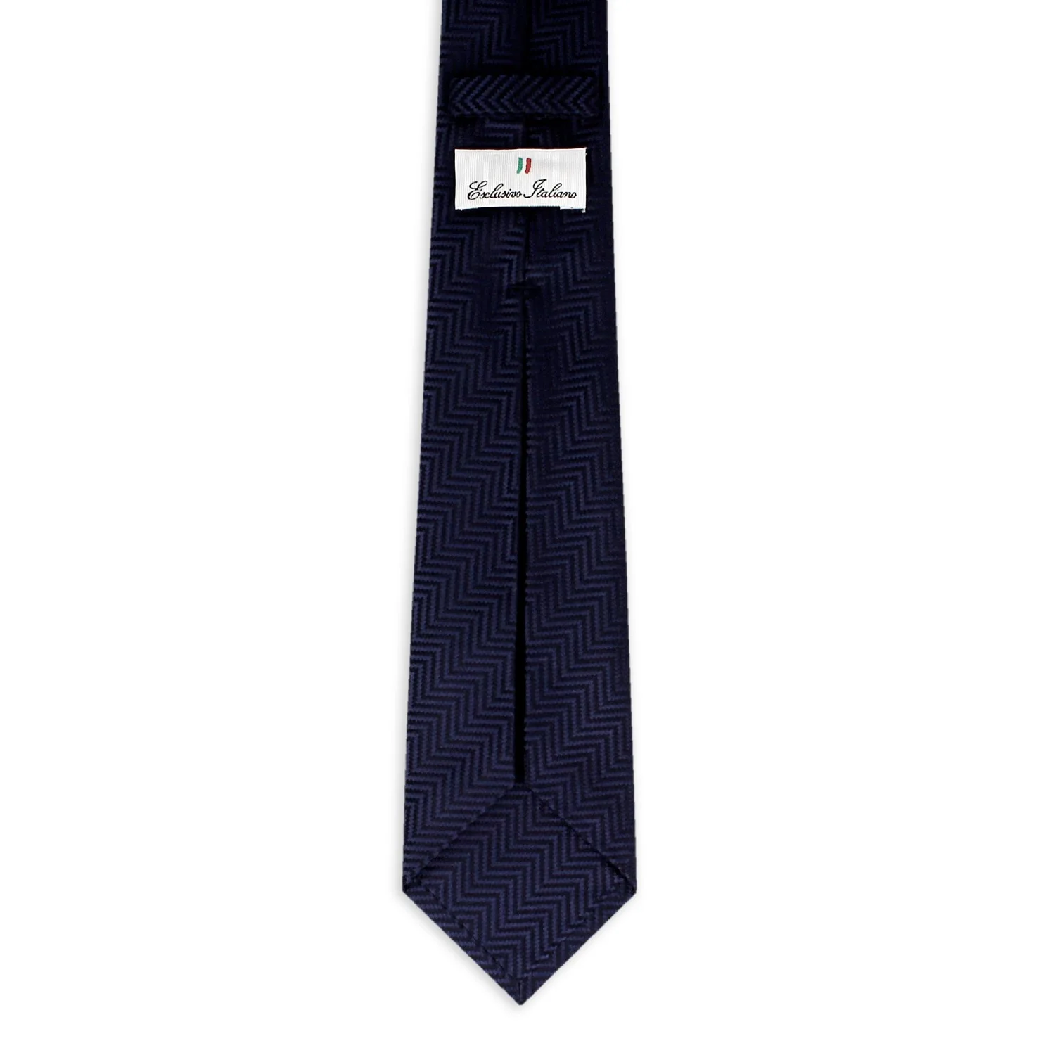 Jacquard Milano Navy Blue Elegant Italian 100% Silk Seven Fold Neck Tie Classic Business Floral Printed Design Formal Special