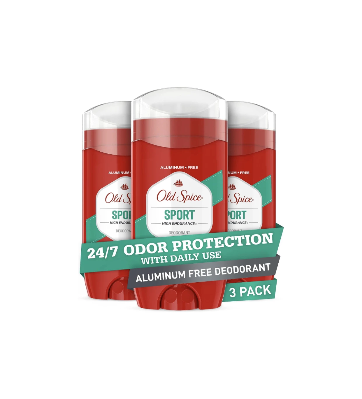 Best Selling Old Spice Aluminum Free Deodorant for Men Online, Premium Under Arm High Endurance Refresh, 3 oz each ( Pack of 3)