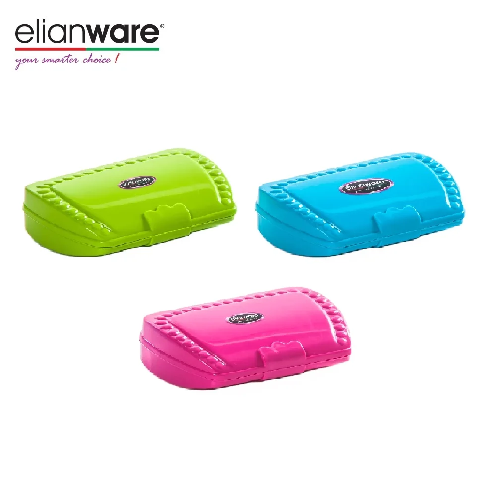 Elianware Durable Self Draining Oval Shape Soap Dish Bathtub Travel Soap Case Soap Holder Storage Box