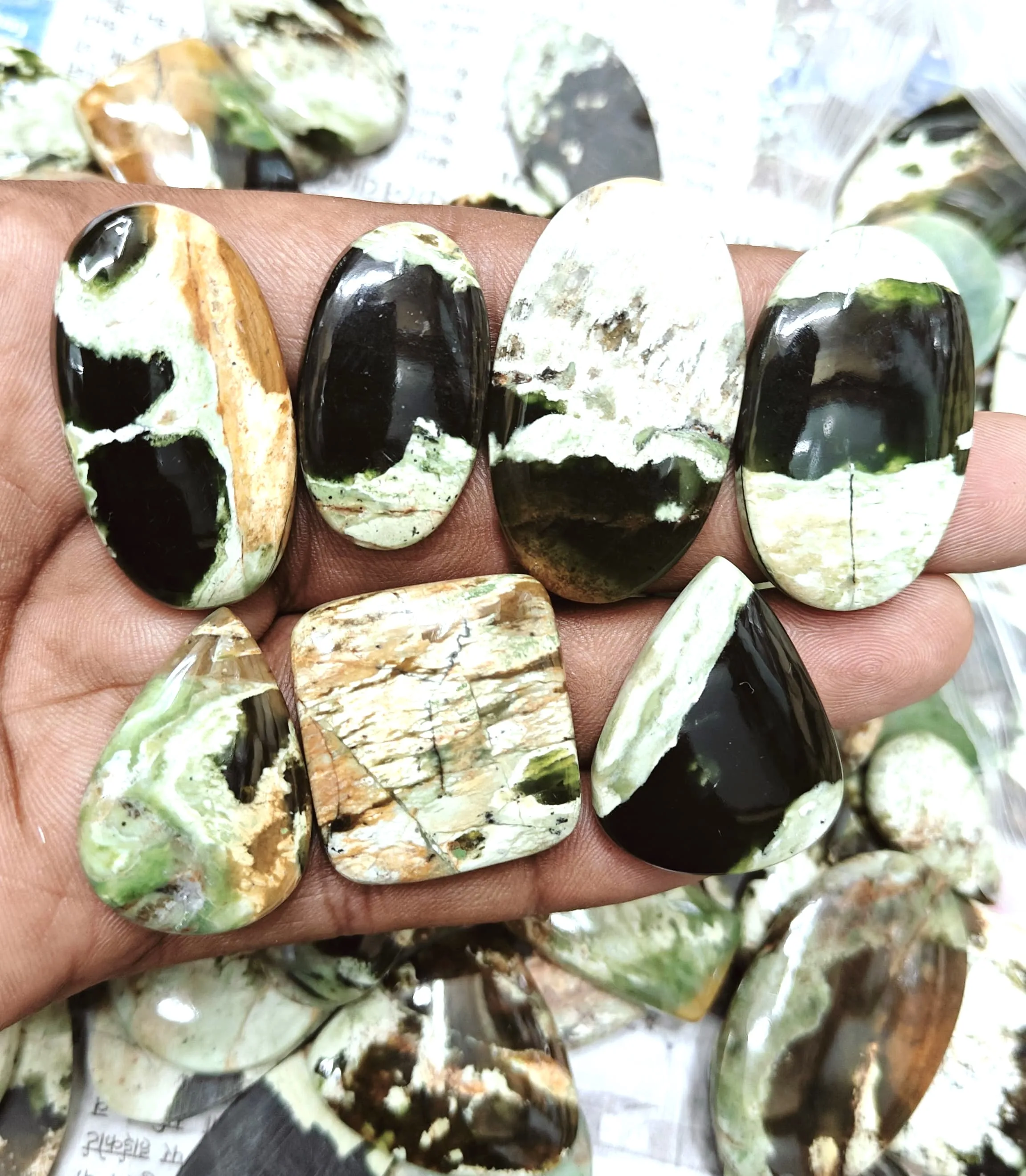 2024 Wholesale AAA Grade Chrome Chalcedony Cabochon Loose Gemstone for Jewelry Beautiful Chrome Chalcedony Loose Cabochon