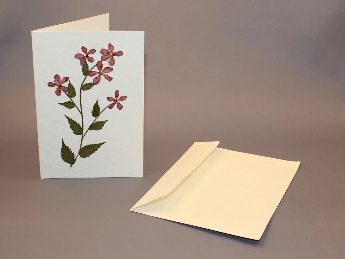 Handmade cotton Paper Greeting Cards with real dry flowers For Christmas and All Occasions