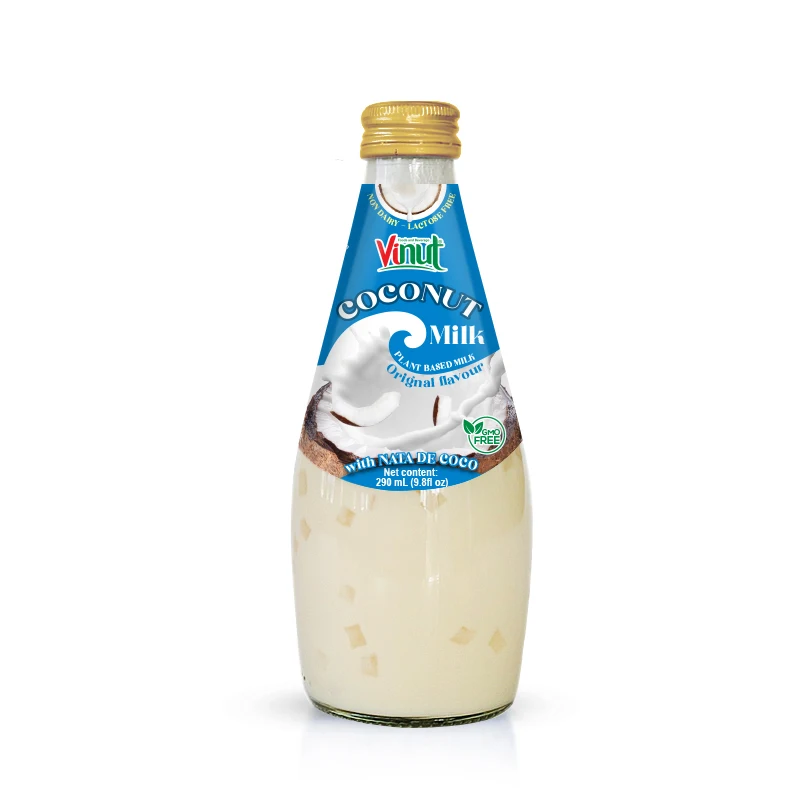 290 мл стеклянная бутылка VINUT кокосовое молоко 9 8 Floz Nata De Coco диспенсер напитков собственный бренд органическое орех