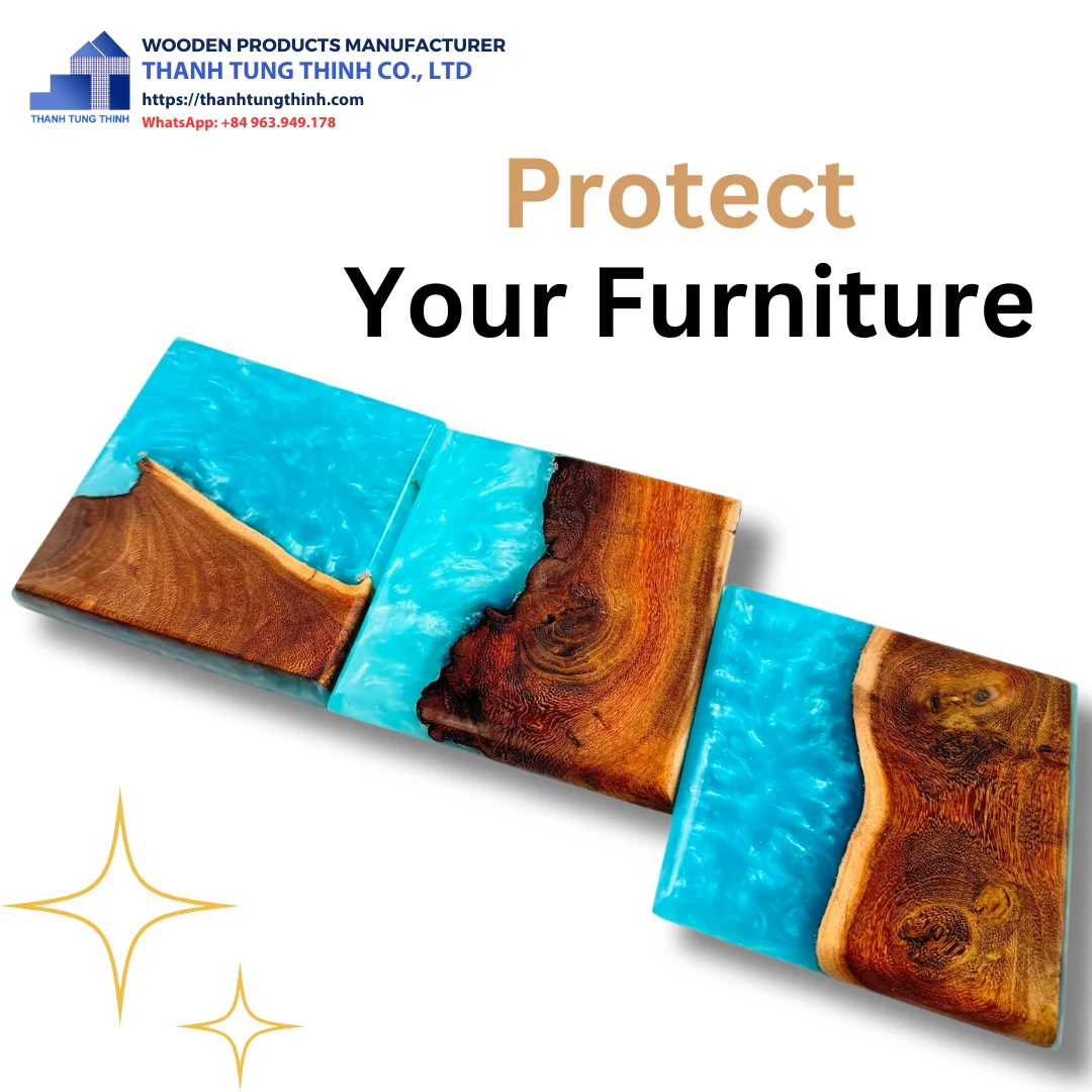 Best Seller 2024 Unique Resin Wood Coaster For Kitchenwares from Vietnam Manufacturer WhatsApp: +84 901052217