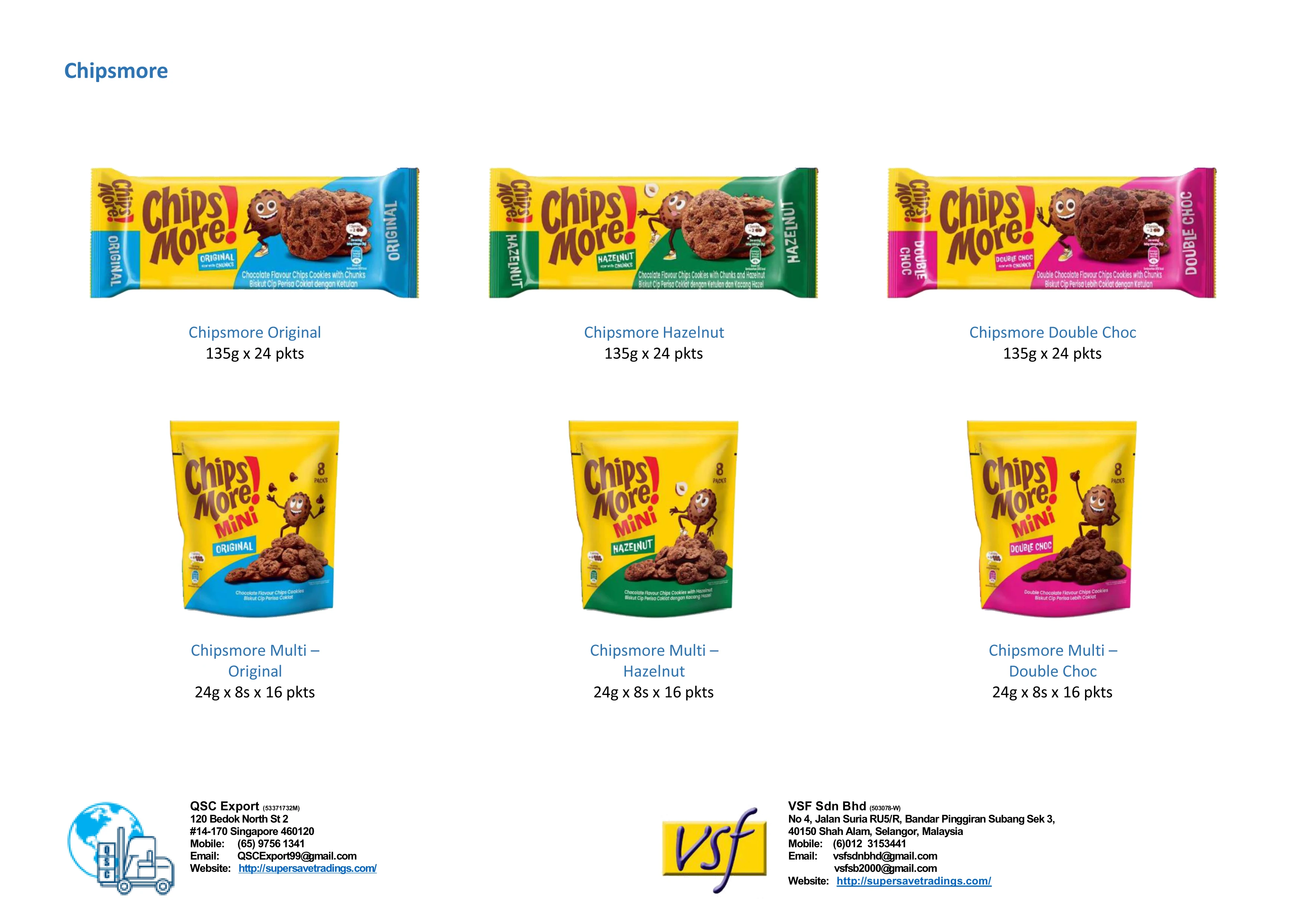 Chipsmore Multi Pack Family Pack Original Flavour 24g x 14s x 16 pkts Malaysia Original Chocolate Chips Cookies More Chips