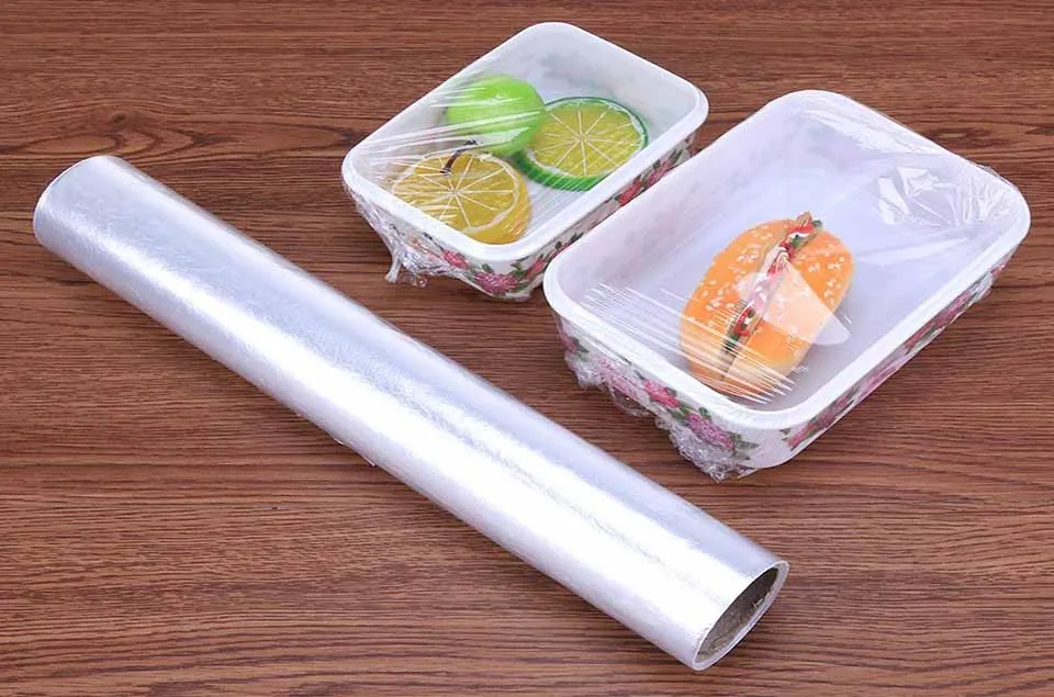 OEM Food Grade PE Three Layers Co-extrusion Plastic Wrap Roll Films Wholesale Protective Industrial Use for Food Packaging