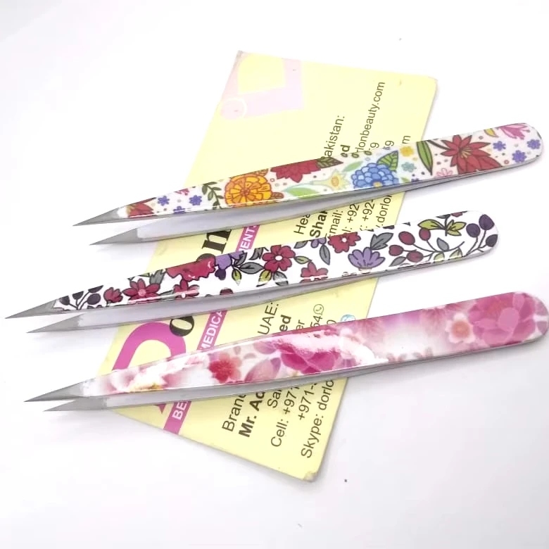 Best Fine Quality Paper Quoted Eyebrow Tweezers Slanted Tip Brow Tweezers Beauty Hair Plucking Customize Tweezers In Pakistan