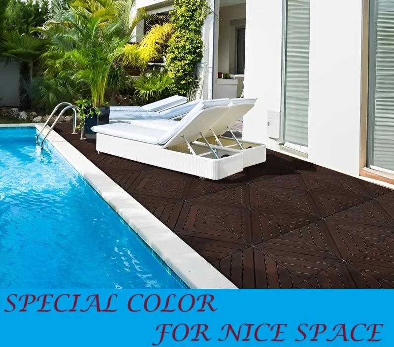 FGW-08SRS Acacia Wood Interlocking Deck Tile for Home Balcony Entry Back Yard Garden Landscaping & Decking for Home Decoration