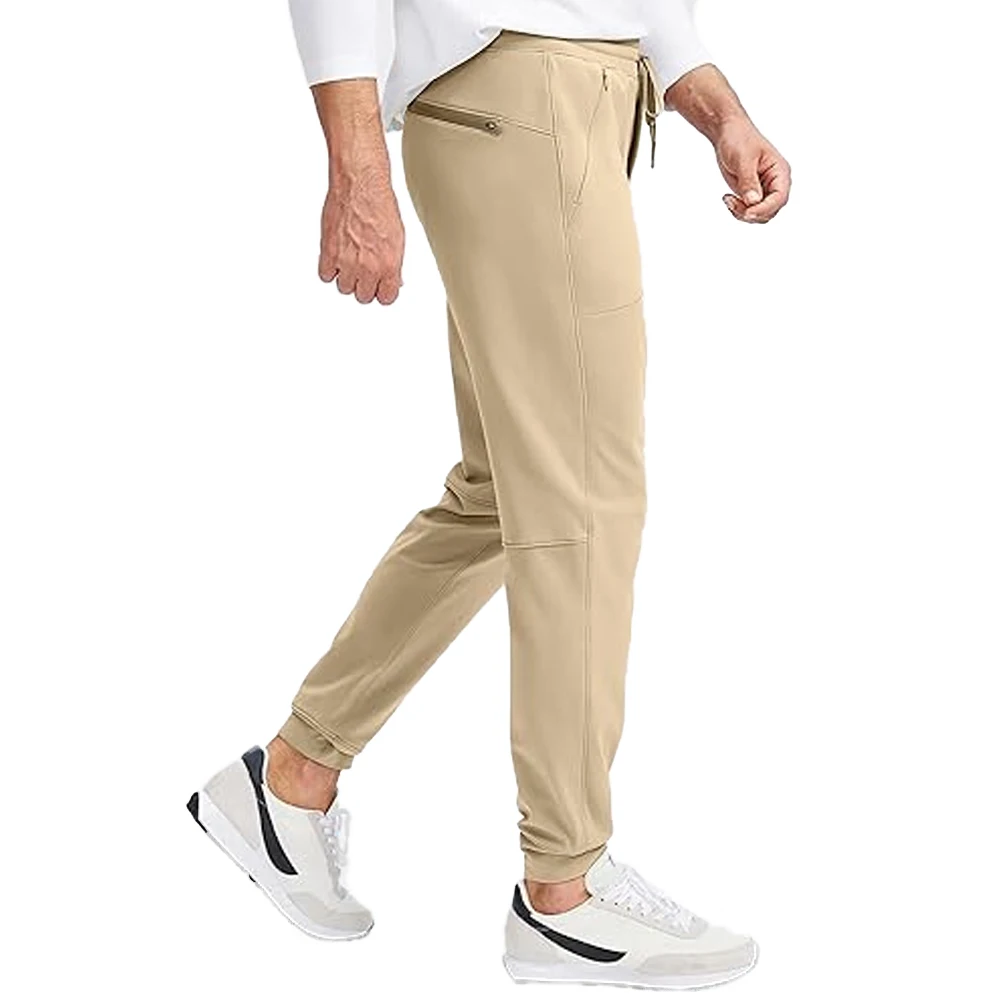 Workout Jogger Sweatpants for Men with Zipper Pocket and Drawstring Warm Pants