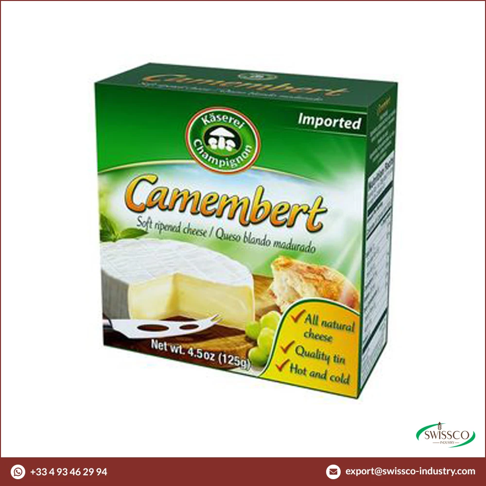 Bulk Selling Champignon Camembert De Luxe Buttery Soft Ripened Cheese with Long Shelf Life