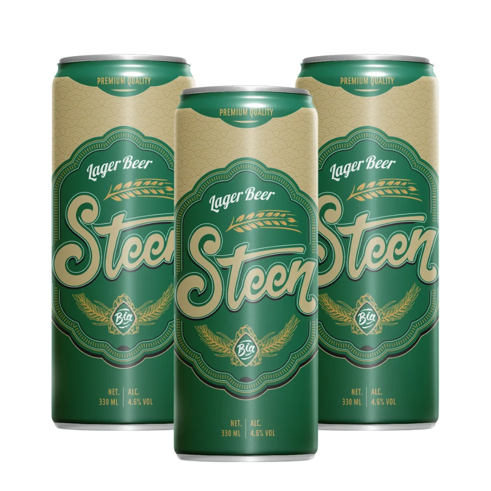Vietnam Beer Steen Lager 330ml Sleek Can Private Label Alcoholic Drink OEM ODM