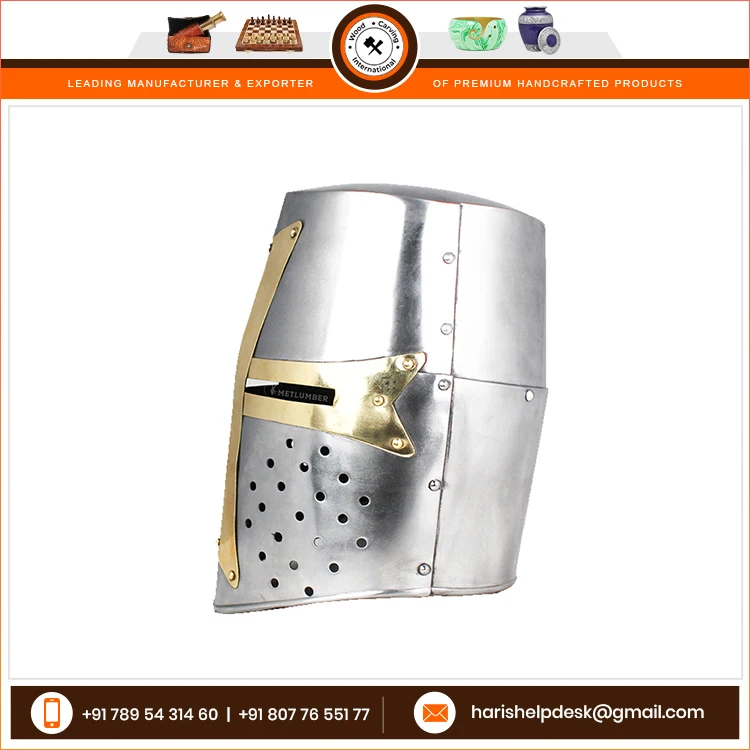 Medieval Knight Templar Crusader Battle Warrior Helmet Costume Role Play Helmet At Wholesale Price