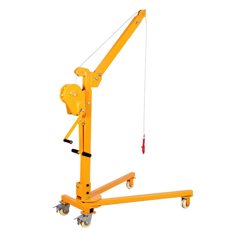 High Quality 200kg 300kg 500kg Mini Mobile Manual Crane With Manual Winch