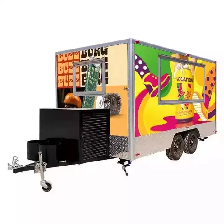standard food truck mobile fast food cart trailer American customized kitchen food cart truck