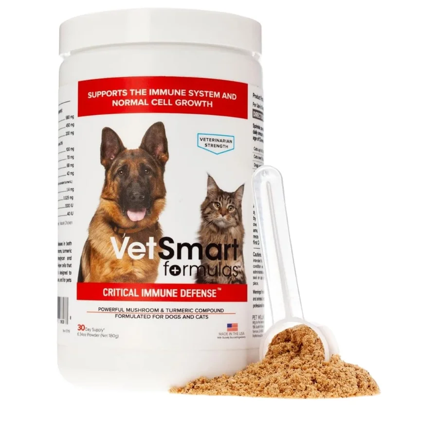OEM VetSmart Mushroom Blend Powder for Dogs&Cats Immune Support Reishi,Shiitake,Maitake,Patented White Turmeric Root Extract