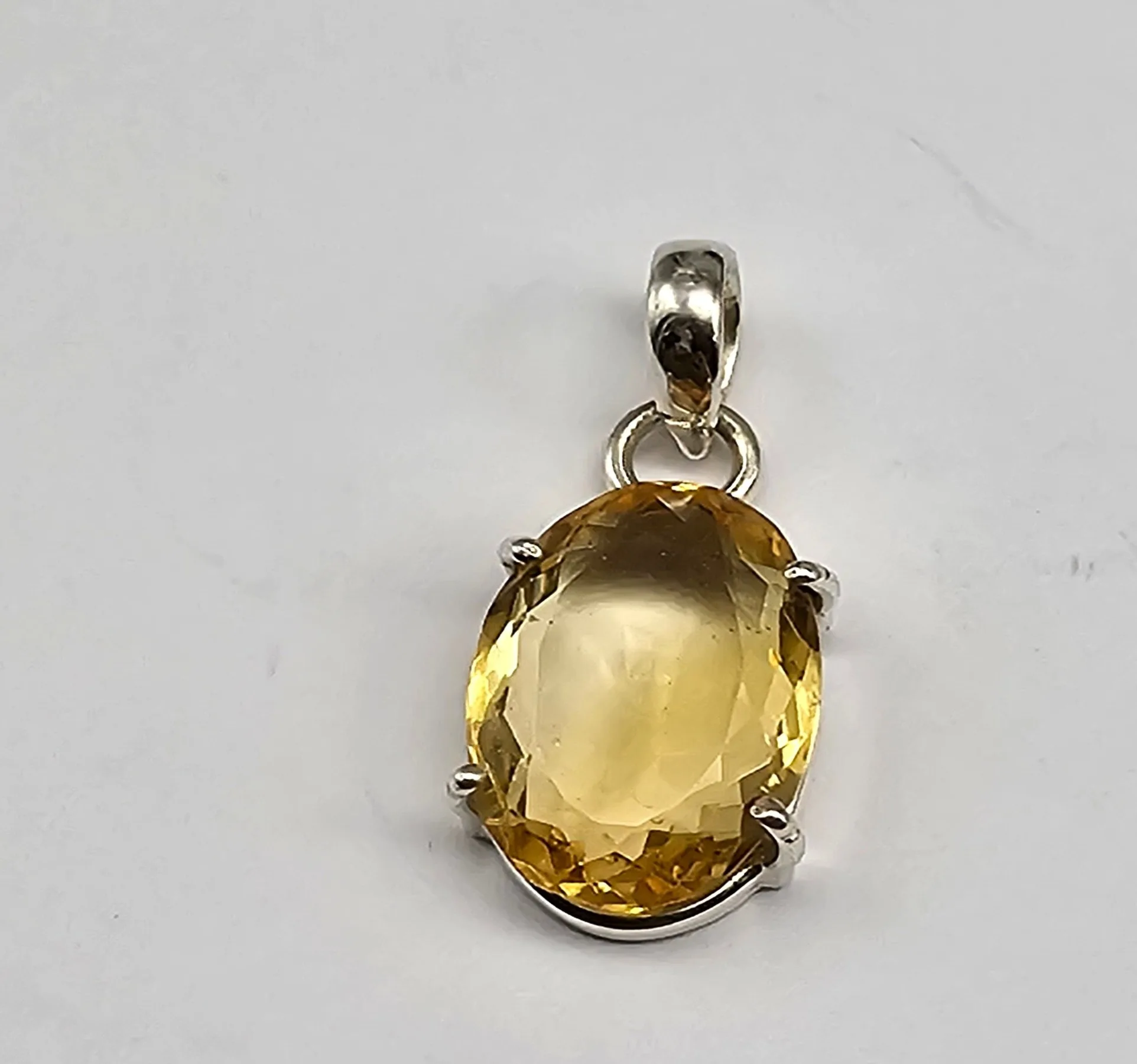 Natural Yellow Citrine Pendant Necklace Solid 925 Silver Citrine Gemstone Necklace Pendant Boho Citrine Necklace
