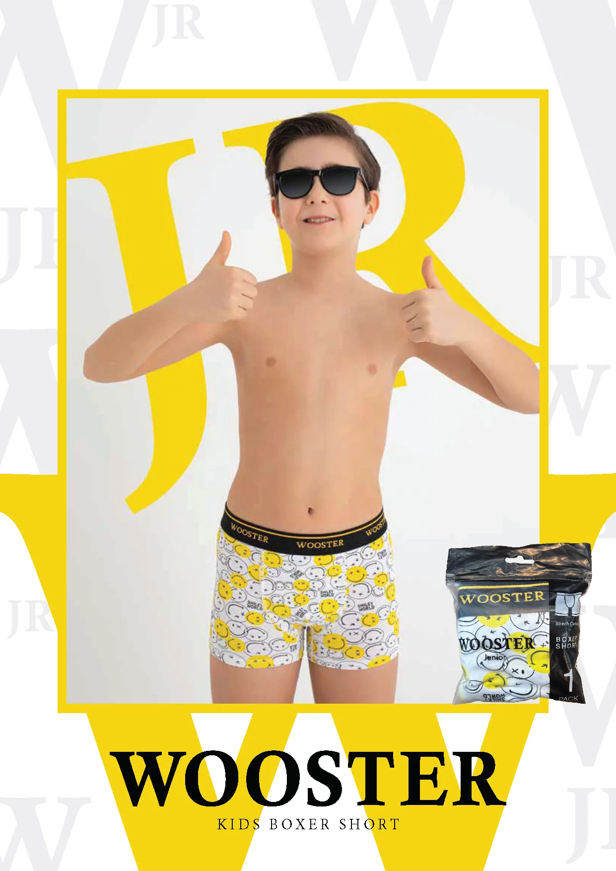 High Quality Kids Wooster-807 Underwear Boys Classic Printed Cotton Stretch Boxers Briefs Shorts Durable Comfortable Cotton Kids