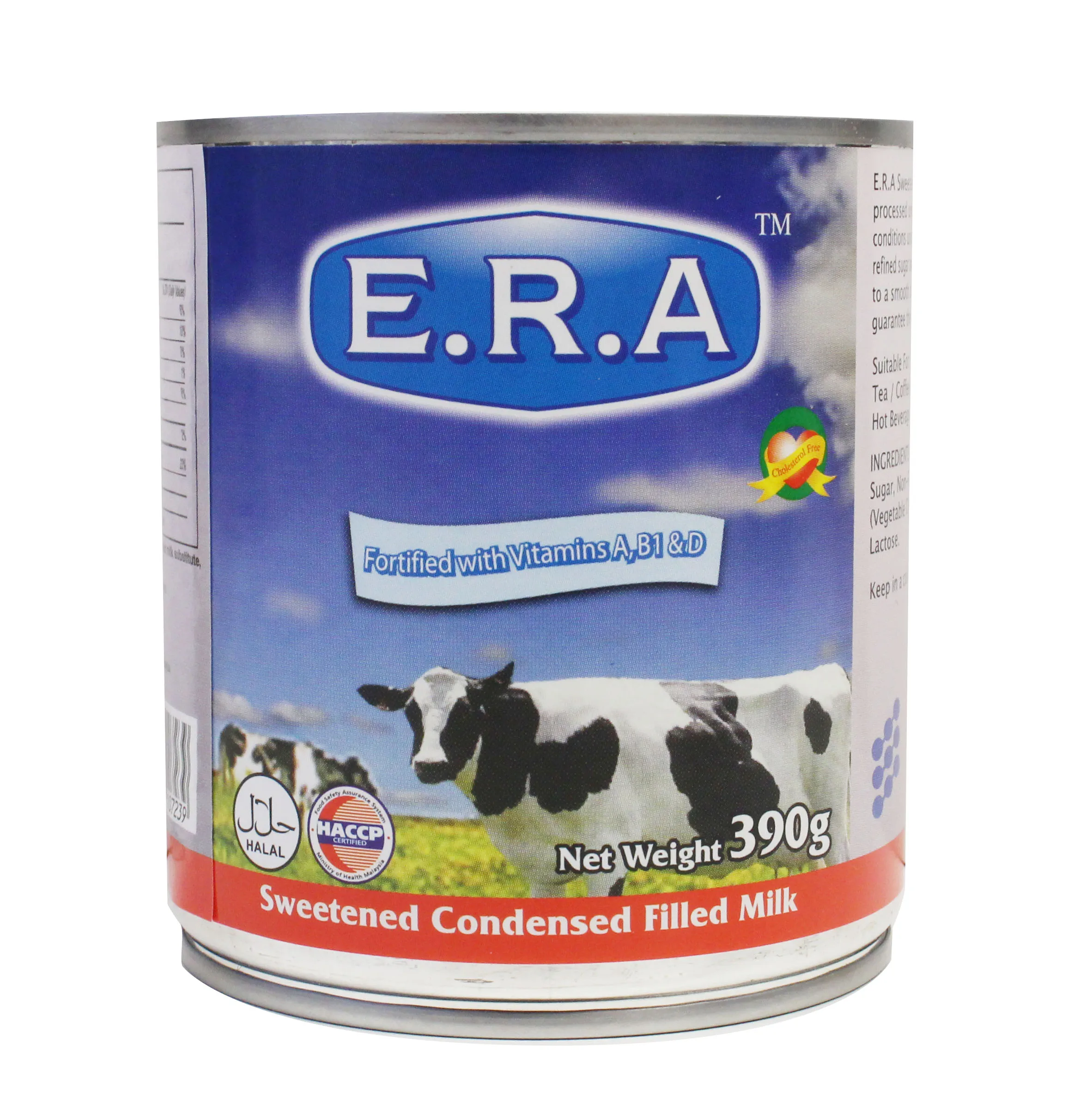 Wholesales Premium Quality 10%  Fat Content Light Yellow Homogeneous Sweetened Milk 390g Can Packaging Making Desserts