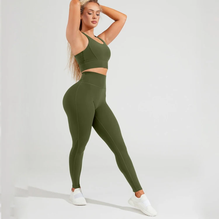 Factory Ribbed Sports Seamless Active Wear Workout Yoga Gym Fitness Set For Woman China