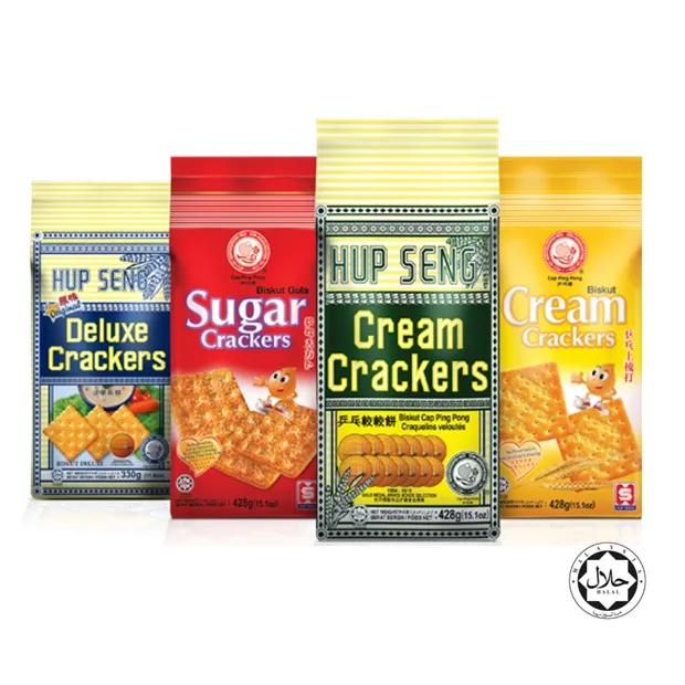 Malaysian Favorite Salty Creamy Crackers (Cream/ Sugar/ Deluxe/ Corneo) Choices Perfect for Breakfast Coffee Break Supper