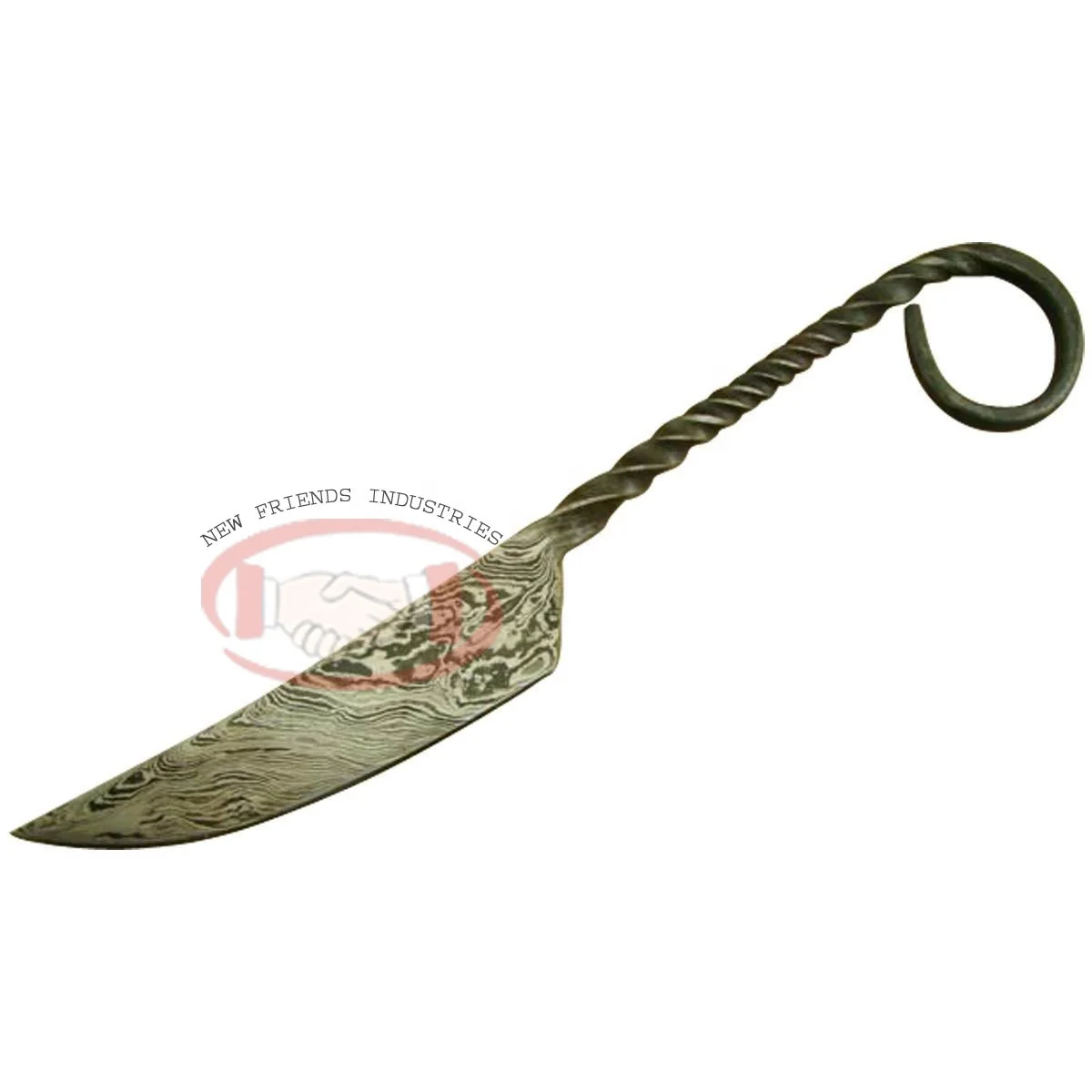 Best Value Forged Damascus Steel Medieval Banquet Knife Elegant Medieval Handmade Carving Knife Kitchen Knife With Leather Cover