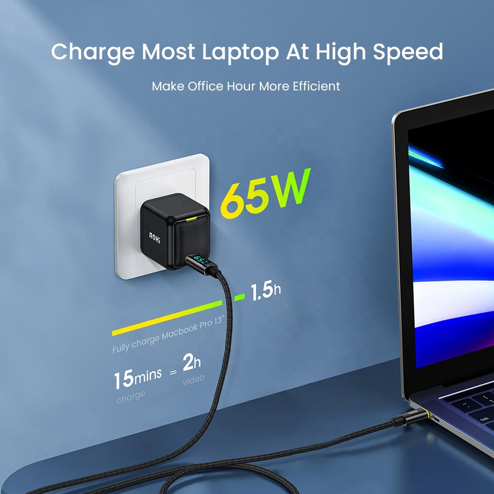 65W USB C Charger Quick Charge 3.0 PD USB Type C Charger Mobile Phone Charger Adapter For iPhone 13 Xiaomi Huawei Samsung