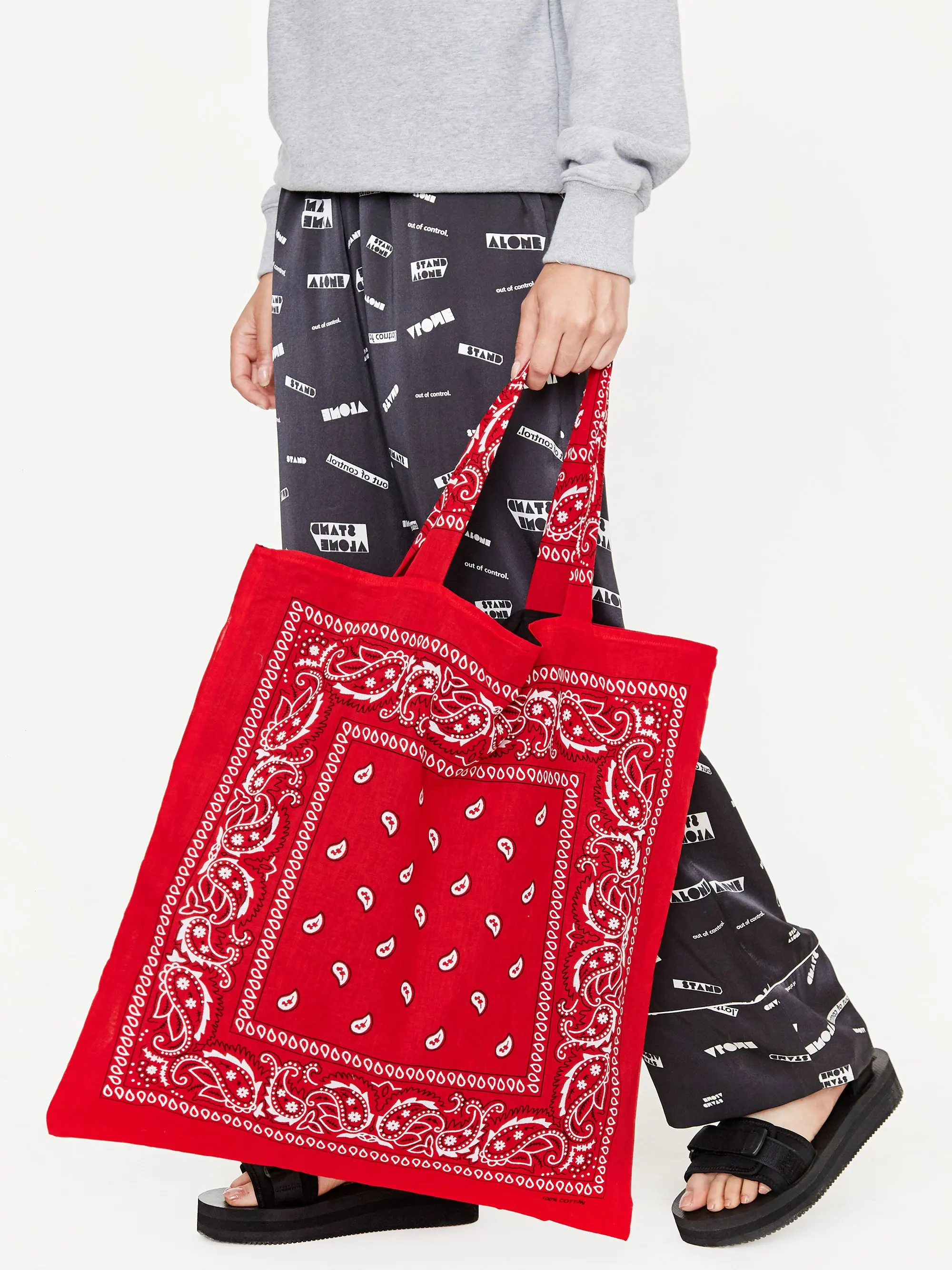 Cotton Shopper Bags Shopping Tote Bags Fashion bandana Shoulder Canvas Bags Large Capacity Handbag with customized logo