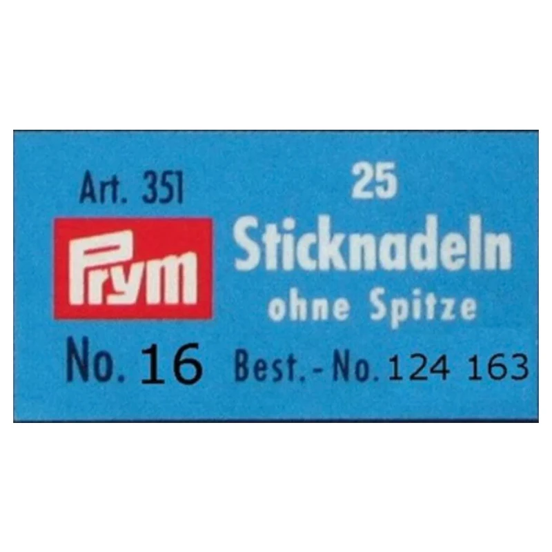 Prym 124163 Needlework Supplies Cross Stitch Embroidery Needles Tapestry Blunt Point 1.60 x 55 mm (25 pcs)