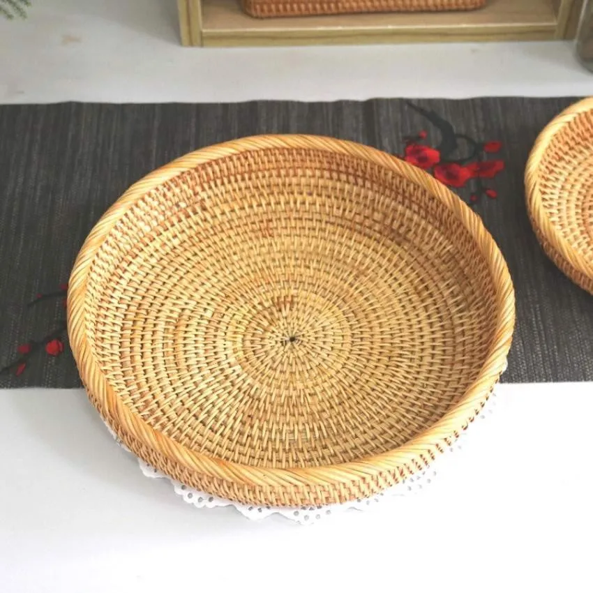 Minimalist Decorative Fruit Bowl Wholesale Handicraft Amazon Trend decorative bowls Low Rattan Bowl Made in Vietnam