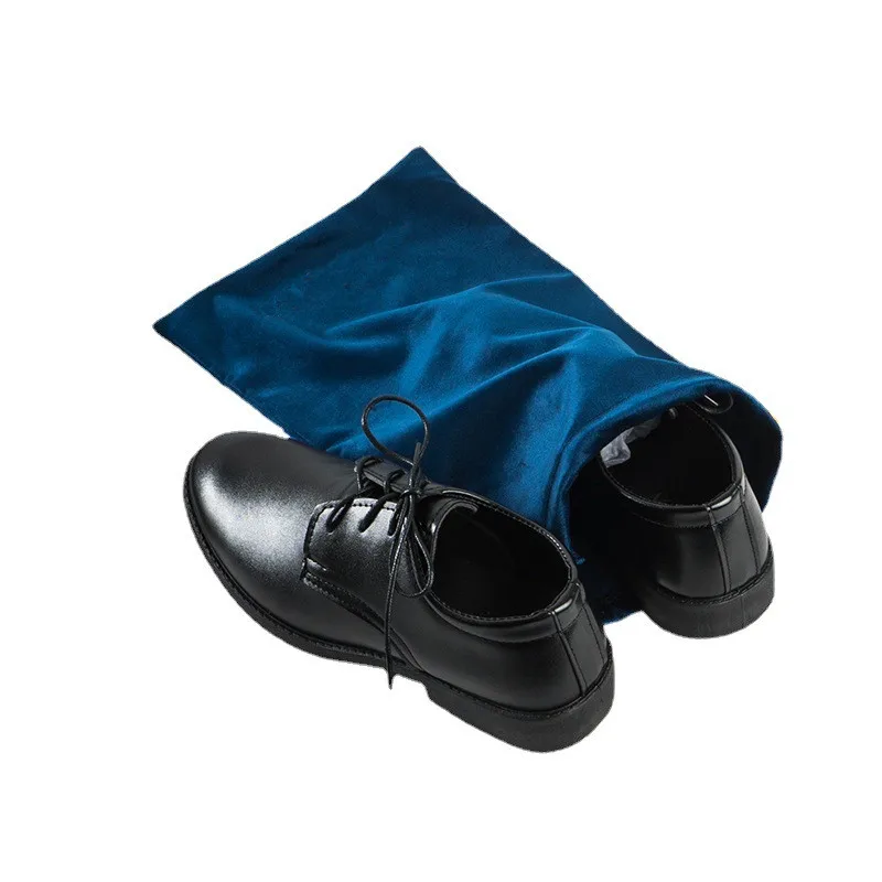 Custom Logo Printed Velvet Jewelry Pouch Drawstring Dust Pouch High End Gift Cosmetic Packaging Velvet Dust Bag