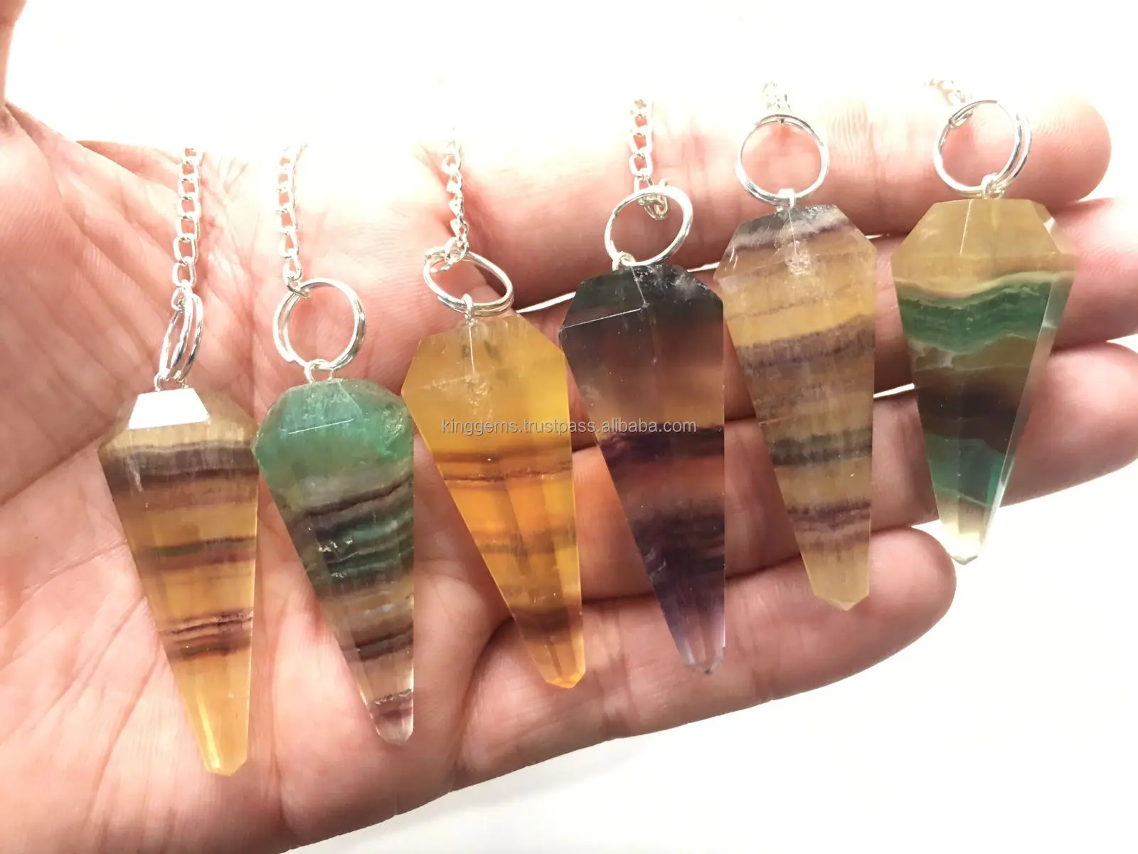 BEST SELLING CRYSTAL MULTI FLUORITE PENDULUM DOWSING CRYSTAL PENDULUM FOR REIKI HEALING MEDITATION DIVINE ENERGY CLEANSER