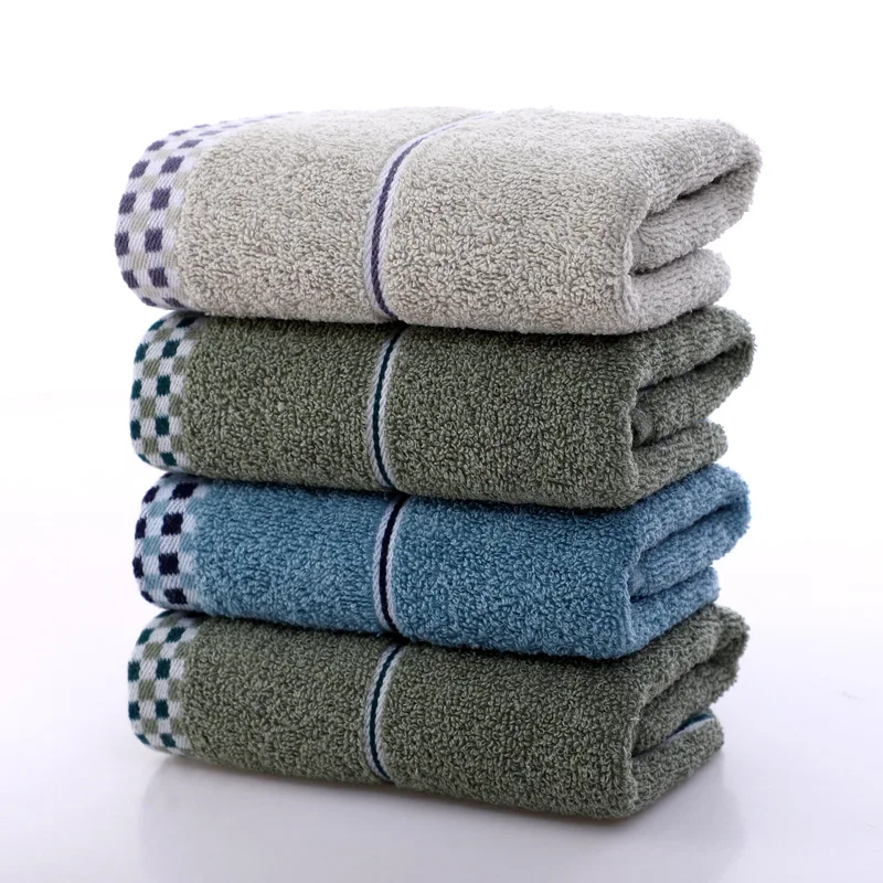 High Quality 100% Cotton Microfiber Soft Face Towels Absorbent Bath Home Beach Jacquard Stripes Wholesale Bathroom