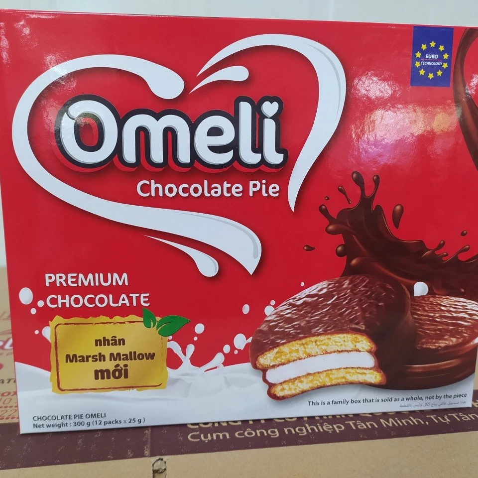 Omeli Original 300g Premium Quality Chocolate-Coated Pie Tasty Delicious Biscuits in Bar Pattern Cookies Recipe in Paper Box