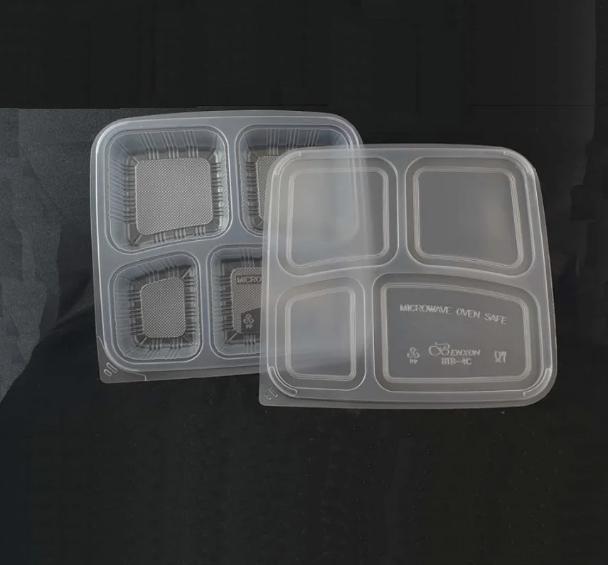 Wholesale 4 Compartment Food Grade PP Plastic Bento Box Take away Lunch Box