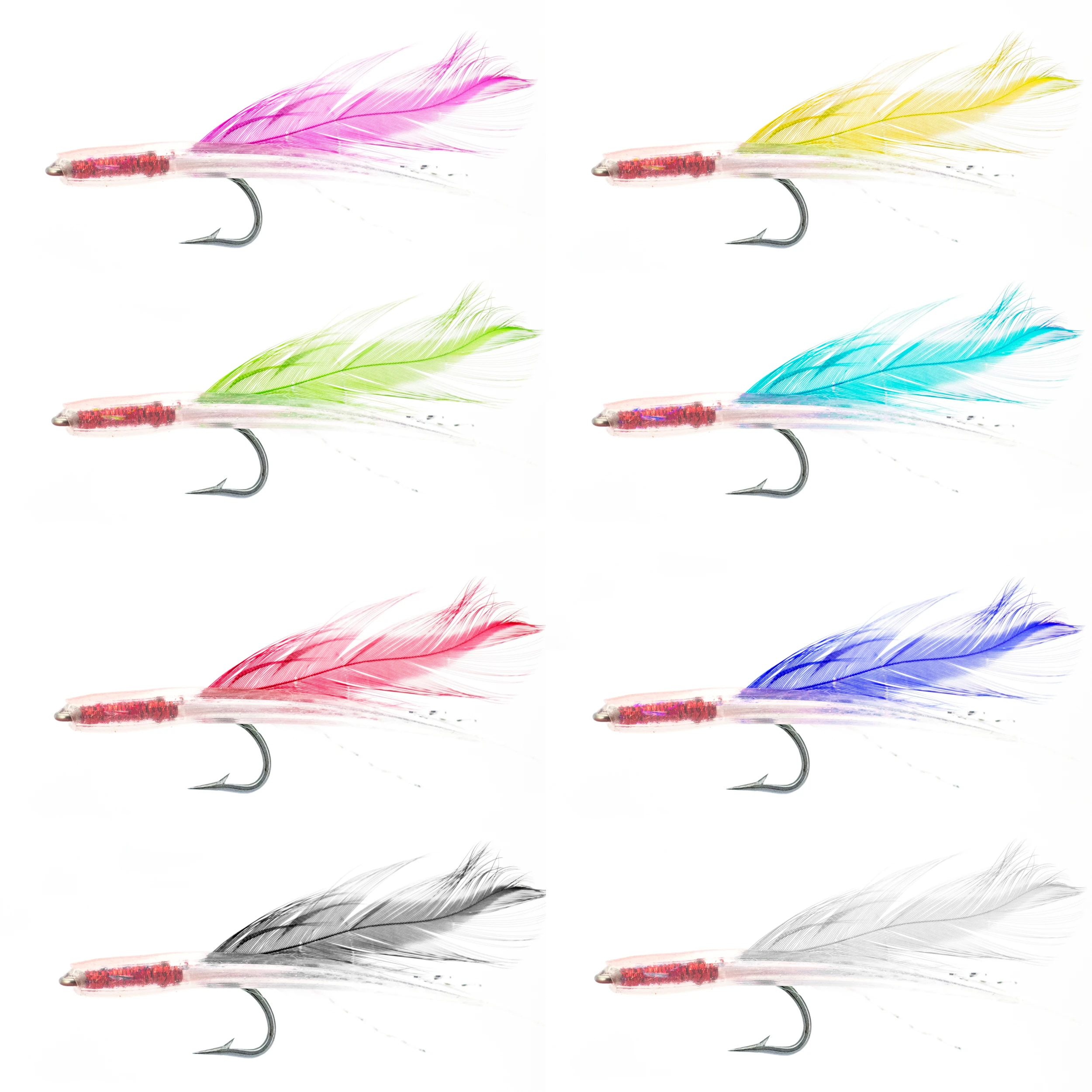 Made in Italy Hook Armed Artisan Short Silicone Lure with fibers and feather fishing saltwater freshwater tackle