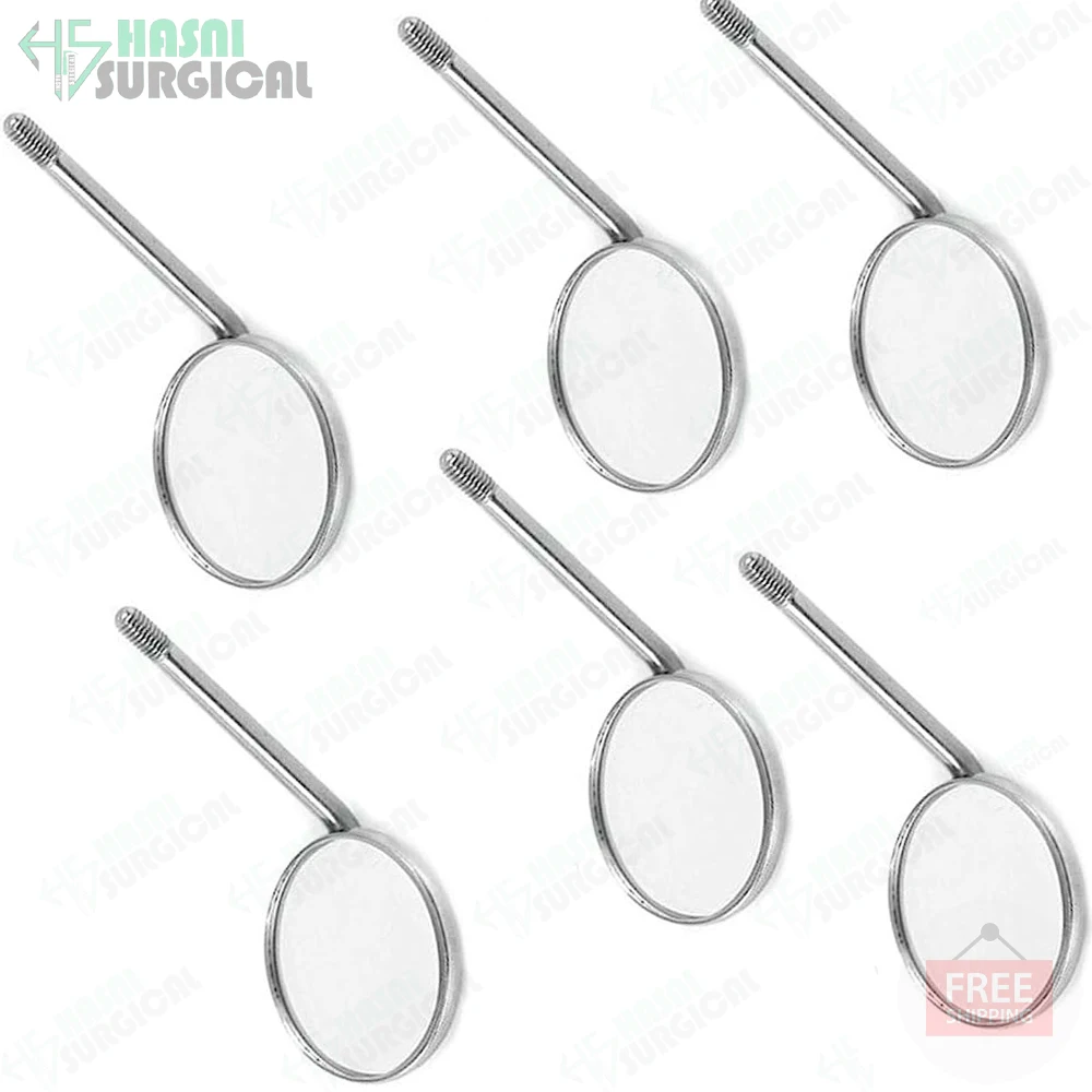 Dental Mouth Mirror Stainless Steel Dental Mirror with Handle Black White Blue Pink Yellow Manual