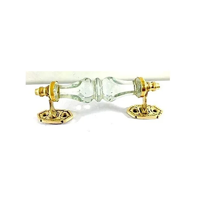 Best Quality Antique Style White Colour Crystal Cut Brass Door Handle for Cabinet Door Handle Available at Export