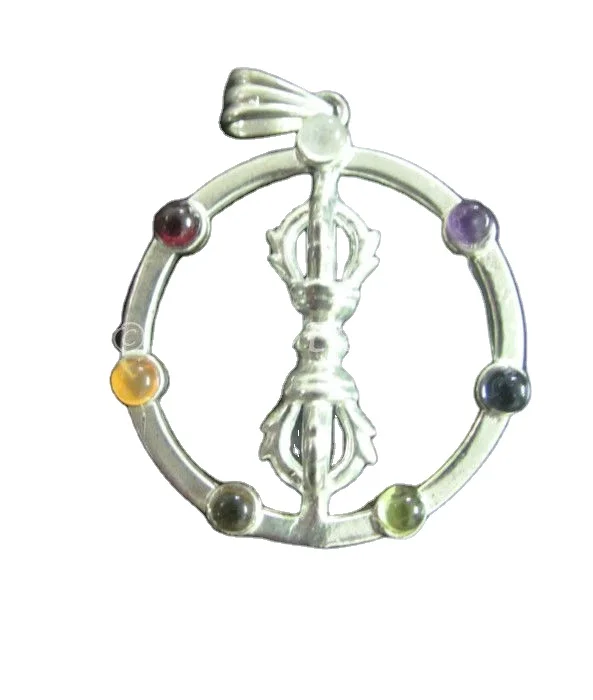 Natural Semiprecious Stones Fashion Jewelry Pendants & Charms Bajra Chakra Pendant Dorje Chakra Pendants