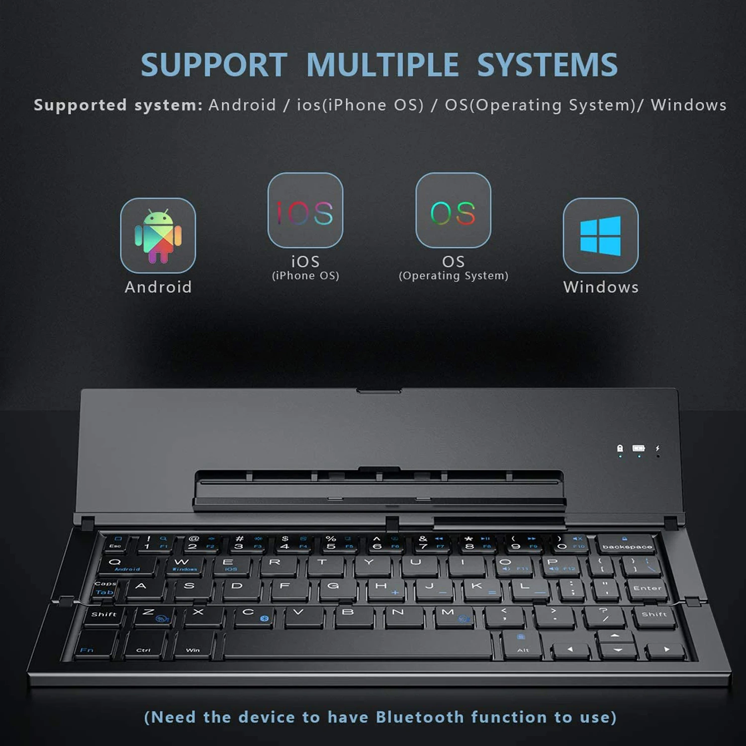 High End Custom Gift Slim Mini Pock Size Rechargeable Wireless Bluetooths Foldable Folding keyboard for phone